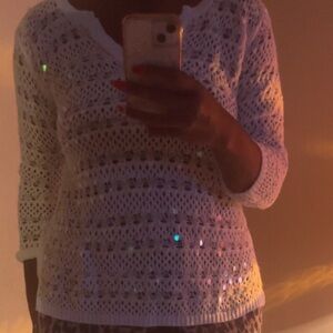 Sequin crotchet sweater new with tags